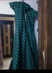 Beautiful Teal Kurta with Gold Print