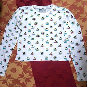 Cute Graphic Print Long Sleeve Top