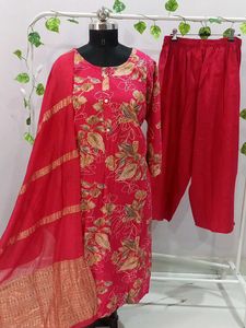 Hot Pink Banarasi Suit Set