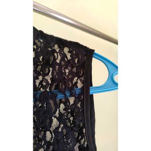 Black Floral Lace Shirt