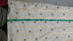 MEN KURTHA 46 CMS CREAM FLORAL WITH BEAUTIFUL EMBROIDERY WORK NEW ONE WITHOUT TAG TOP CONDITION