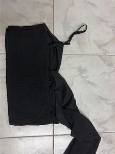 Chic Black Sheer Top with Bow Detail