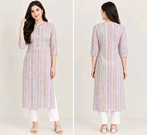 Chic Striped Cotton Kurta