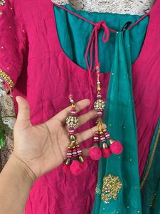Embellished Magenta Kurta Set with Dupatta