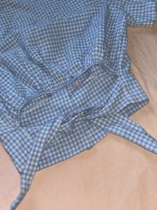 Blue Gingham Wrap Top (Imported)