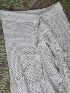White Sheer Ruffled Maxi Skirt