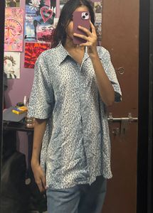 Leopard Print Button-Up Shirt