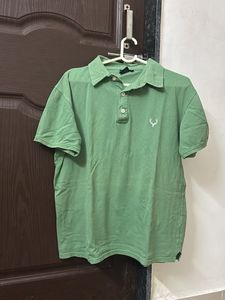 Green Polo T-Shirt with Deer Logo