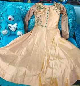 Elegant Peach Embroidered Anarkali