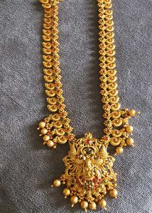 Traditional Gold long Necklace with Pendant
