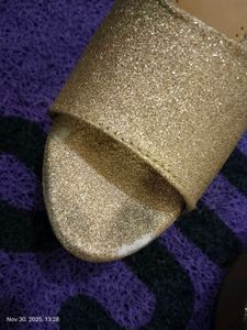 Gold Glitter Flats for women size 36