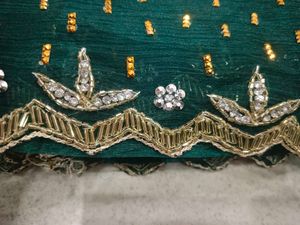 Embellished Green Saree