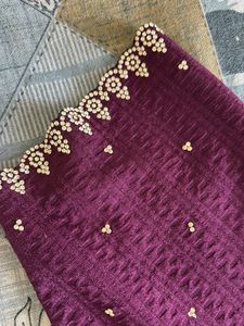 Purple Elegant Embroidered Blouse