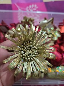 Sparkling Golden Floral Craft Decor(5+5 with roll)