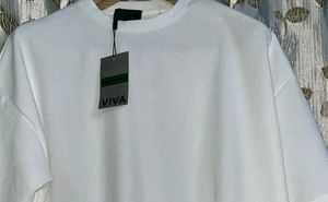 Viva White Ribbed Graphic Tee