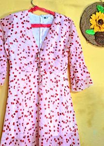 Pink Mini Flared Dress