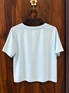 Twisted Hem Light Blue T-Shirt
