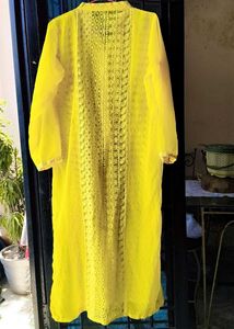 Bright Yellow Chikankari Kurta
