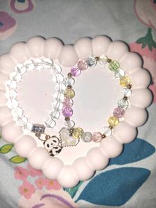 Cute Panda &amp; Pastel Beaded Bracelets Set