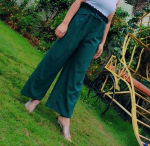 Ruffled Dark Green Pant