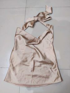 savana Satin Cowl Neck Halter Top