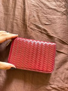 Chic Woven Red Wallet