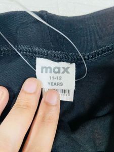Black Leggings with Bow Detail 11 12 yrs
