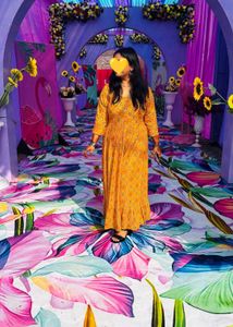Beautiful Yellow Printed Maxi Dress