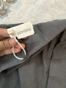 Savana Grey Wide-Leg Trousers