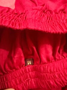 Red Embellished Kurta