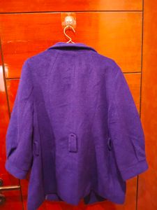Stylish Purple Three-Quarter Sleeve Coat