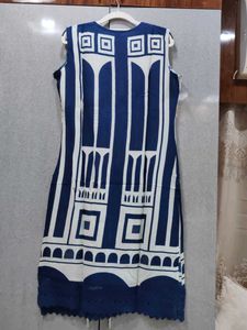 Stylish Blue &amp; White Ethnic Kurta
