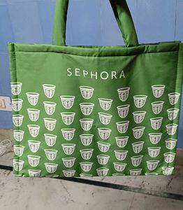 SEPHORA Quilted Puffy Green Tote Bag