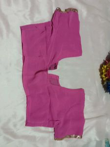 Elegant Pink Sequined Saree with blouse