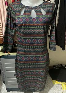 Patterned Bodycon Dress