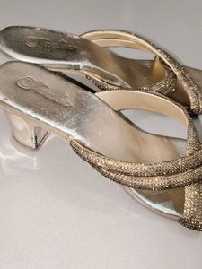 Sparkling Strappy Wedge Sandals
