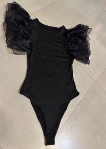 ‼️SALE‼️black puff sleeve bodysuit