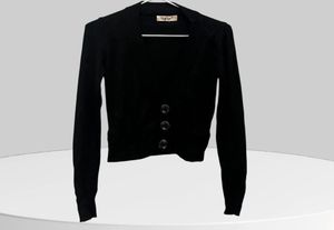 short Black Knit Cardigan