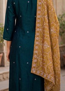 Elegant Teal Kurta Set with Dupatta