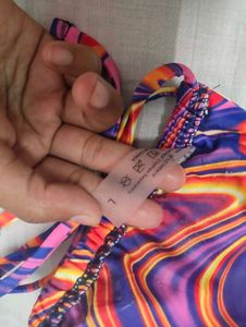 Vibrant Swirl Print Bikini Top