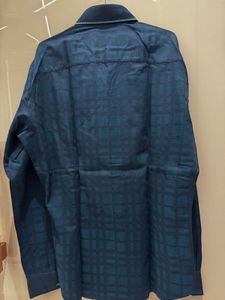 Men's Textured Navy Blue Shirt