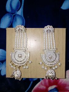 Designer Jhumka Earrings with Pearls