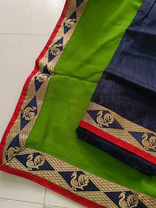 🆕  Border Saree With Blouse Peace
