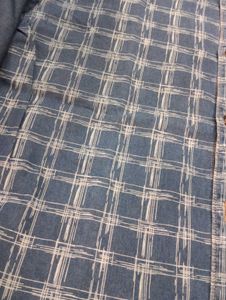 Men's Blue Checkered Denim Shirt