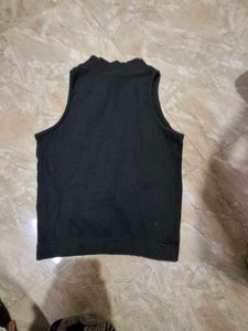 Sleek Black Mock Neck Tank Top