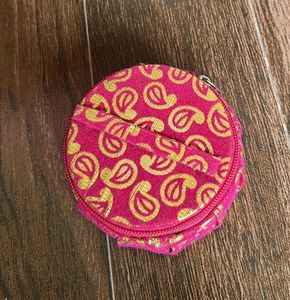 Vibrant Paisley Round Pouch