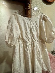 Cream Puff Sleeve Mini Dress