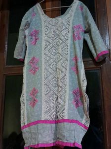 Elegant festive satin kurta and salwar
