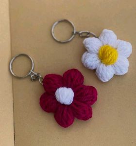Crochet Flower Keychains (Set of 2)