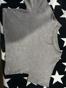 Grey Textured Cropped Top